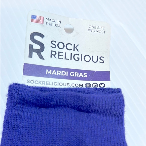 Unisex Mardi Gras Crew Socks OS - Picture 3 of 6